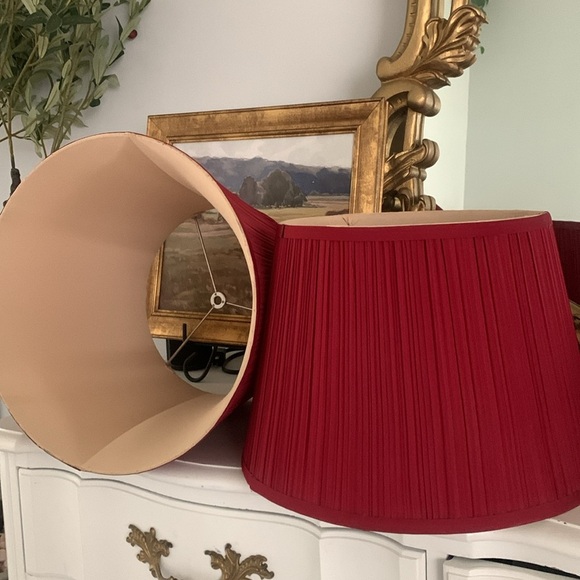 Set of 2 Elegant Pleated Lampshade Urbanest Mushroom Pleated Maroon traditional - Picture 12 of 14